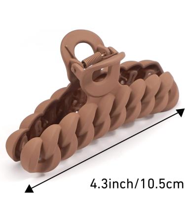 JOYOYO 4 Pcs Natural Colors Hair Claw Clips for Women - Strong Hold Non-slip Hair Claws with Comb Teeth - Large Size 4 Inch Chain - Buy Online on GoSupps.com
