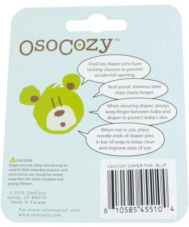 OsoCozy Diaper Pins Blue - Secure Cloth Diapers with Easy-to-Use Pins - Buy Online on GoSupps.com