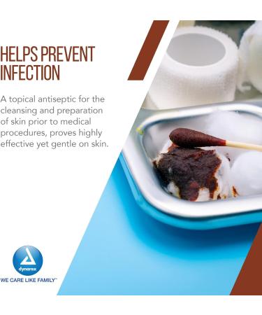 Dynarex Povidone Iodine Prep Solution USP 16oz Bottle - Topical Antiseptic for Skin Cleansing and Preparation - Buy Online on GoSupps.com