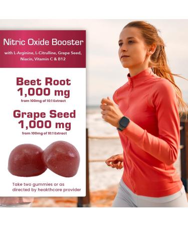 Vitamized Beet Root Chews 1000mg - Heart Support Supplement with Grape Seed, Vitamin C & B12 - Nitric Oxide for Blood Pressure & Circulation - Pomegranate Flavor - 60 Count - Buy Online on GoSupps.com
