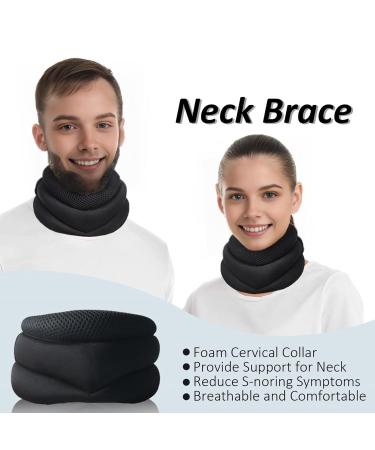 kurriuwu Neck Pillow Breathable Neck Brace for Pain Relief Support Wear Resistant Fastener Tape Design Portable Neck Support for Sleeping Black - Buy Online on GoSupps.com