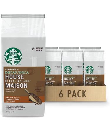 Starbucks Decaf House Blend Ground Coffee Medium Roast 340 Grams (pack of 6) & House Blend Decaf K-Cups Single Serve Keurig Compatible Coffee Pods For Keurig Brewers - 60 Capsules Coffee + K-Cup Pods - Buy Online on GoSupps.com