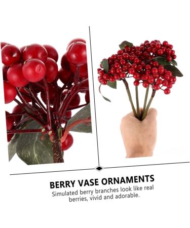 EXCEART 12 Pcs Berry Red Berries for Crafts Christmas Holiday Floral Stems Pine Tree Picks Faux Holly Berries Branches for Vase Christmas Simulation Berries Flowers Iron Wire Self Made - Buy Online on GoSupps.com