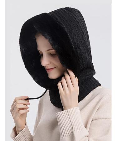 Feoya Storm Hood Ladies Balaclava - Winter Warm Fleece Ski Cap & Neck Warmer - Black Cycling Hat & Scarf - Buy Online on GoSupps.com