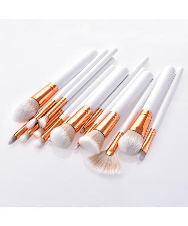 15Pcs Foundation Eyeliner Tool & Glitter Makeup Brush Set - White | Professional Eyeshadow & Lip Powder Brushes for Flawless Application - International Shipping Available - Buy Online on GoSupps.com