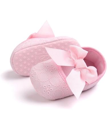 LACOFIA Baby Girls Christening Shoes | Anti-Slip Soft Sole Prewalkers 0-3 Months | Pink - Buy Online on GoSupps.com