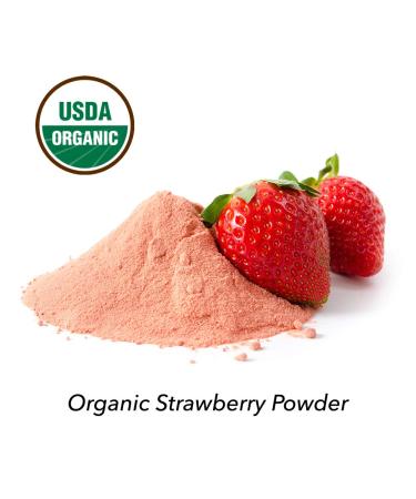 Organic Strawberry Powder 8oz - Freeze Dried, Non GMO, Vegan Superfood for Baking, Snacks & Beverages - Buy Online on GoSupps.com