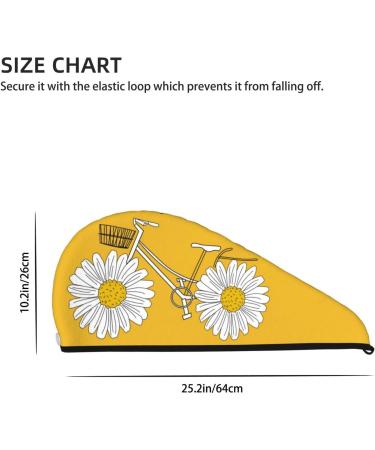 Daisy Bicycle Microfiber Hair Towel - Soft Super Absorbent Quick Dry Wrap for Long Curly & Thick Hair - Coral Velvet for Women - Buy Online on GoSupps.com