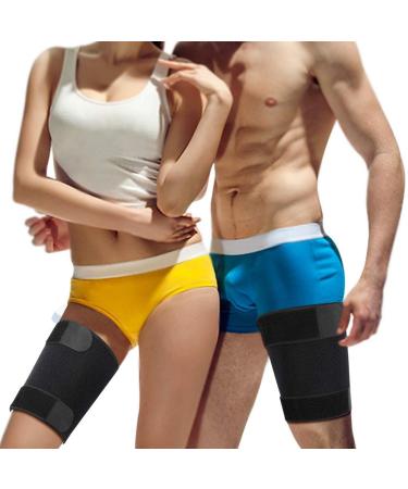 Thigh Wrap Compression Sleeve | Support for Quad & Groin Pain Relief | Breathable Non-Slip Elastic Thigh Brace for Men & Women | Ideal for Hamstring Inflammation & Swelling - Buy Online on GoSupps.com