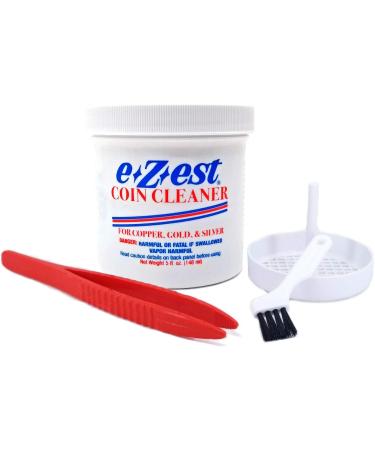 e-Z-est Easy Coin Cleaner 5oz for Copper, Gold, Silver Jewelry - with Basket & Tweezers - Buy Online on GoSupps.com