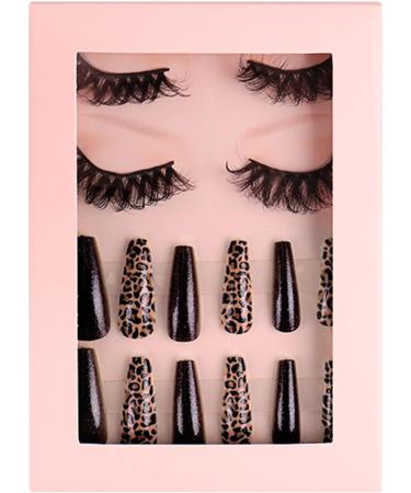 Faux Mink Lashes Manga Lashes Natural Look False Eyelashes with French Tip Press On Nails Coffin False Nails Set Full Cover Press On Nails SET71 - Buy Online on GoSupps.com