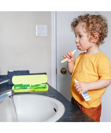 Cyjzheu Travel Toothbrush Set - 4 Portable Toothbrushes with Storage Case in Green Blue Orange & Pink - Ideal for Home & On-the-Go Use - Buy Online on GoSupps.com