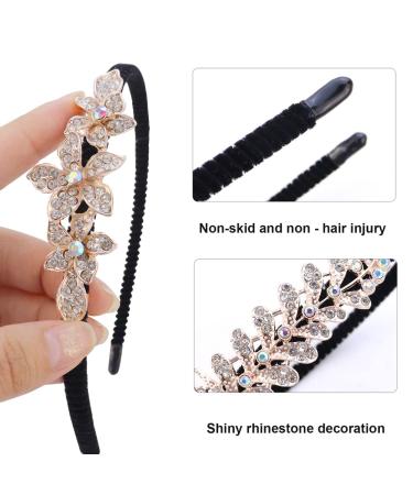 2 Pack Crystal Rhinestone Women's Hairbands - Non-Slip Elastic Headbands for Fashionable Hair Jewelry and Accessories - Buy Online on GoSupps.com