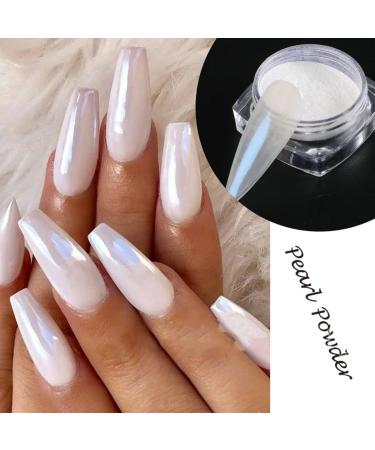 Gzmayuen Pearl White Chrome Nail Powder Set - 3PCS Aurora Pigment for Stunning Nail Art - Mirror Finish & Easy Application - Buy Online on GoSupps.com