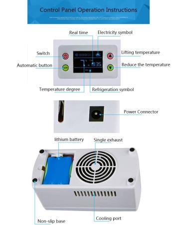 Insulin Car Refrigerator Dual-use Medicine Refrigerator Insulin Charging Refrigerated Box 2-8 C Constant Temperature Large Capacity 207 * 94 * 91MM White - Buy Online on GoSupps.com