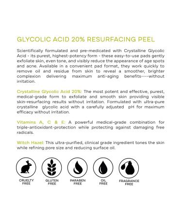 Replenix Glycolix Elite Glycolic Acid Resurfacing Peel Pads - Medical Grade Brightening Treatment - 60 ct - Buy Online on GoSupps.com