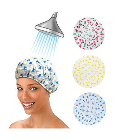 Eco-Friendly Reusable Shower Cap Set of 3 | Colorful & One-Way Packaged for International Shipping - Buy Online on GoSupps.com
