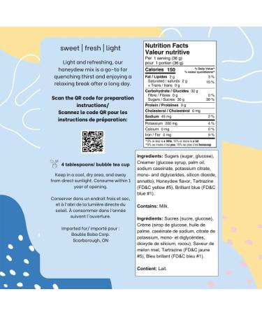 Bauble Boba Instant Bubble Tea Powder Drink Mix - 240g - Honeydew - Buy Online on GoSupps.com