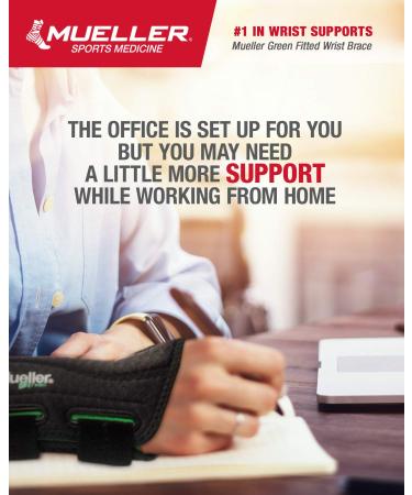 Mueller Greenline Fitted Wrist Brace - Size L/XL Left Hand - Black Wrist Support for Maximum Comfort and Stability | International Shipping Available - Buy Online on GoSupps.com