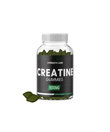 Sugar Free Creatine 5g for Men & Women - Chewable Creatine Monohydrate Gummies Build Size with L-Theanine & Vitamin B12 5000mg Bodybuilding Builder Strength Muscle - Pre-workout Growth