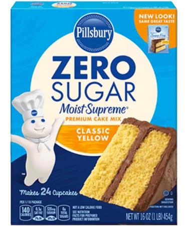 Zero Sugar Cake - Pillsbury Moist Supreme Yellow Cake Sugar Free Cake Mix 16 Oz Box - Low Carb - Keto Friendly - Keto Birthday Cake + a one of a kind Abstract Art Coaster by PaLiSoL CREATiONS! ( 2box ) - Buy Online on GoSupps.com
