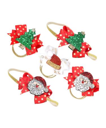Lurrose 5pcs Christmas Santa Hair Tie Set | Bow Hair Scrunchies & Holiday Accessories for Kids & Girls - Buy Online on GoSupps.com