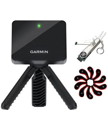 Garmin 010-02356-00 Approach R10 Portable Golf Launch Monitor Bundle With Deco Essentials Stainless Steel 7-in-1 Multifunction Golf Tool and Deco Essentials Neoprene Zipper Headgear Set