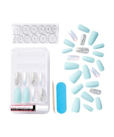 KISS Gel Fantasy Love Poem Press-On/Glue-On Gel Nail Kit - Long Length with 24 Mega Adhesive Tabs and Pink Gel Glue - Manicure Stick & Mini File Included - Buy Online on GoSupps.com