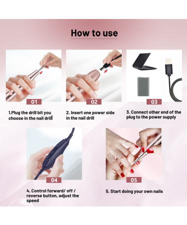 Efile Nail Drill Kit for Acrylic Nails - Electric Nail File with Clippers & File (DR-Gold) - Buy Online on GoSupps.com