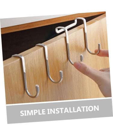BRIGHTFUFU 2pcs Hook up Towel Hooks Kitchen Door Hanging Hook Squeegee Hook Hanger Stainless Steel On The Door - Buy Online on GoSupps.com