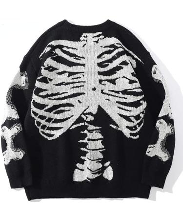 Y2K Grunge Skeleton Sweatshirt | Oversized Long Sleeve | Harajuku Vintage Top - Buy Online on GoSupps.com