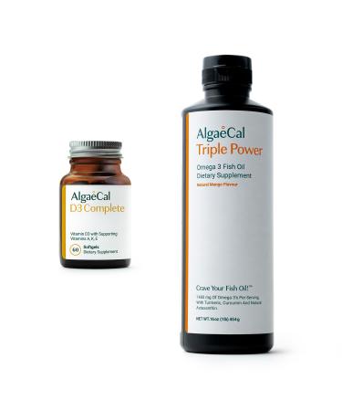 ALGAECAL Wellness Bundle - D3 Complete (1000 IU) + K2, Vitamin E, Vitamin A & Omega-3 1200mg EPA DHA for Overall Support