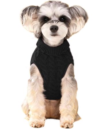 Wocharm Knitted Jumper Sweater for Small Dogs and Cats - Winter Warm Pet Clothes (Black XL) - Buy Online on GoSupps.com