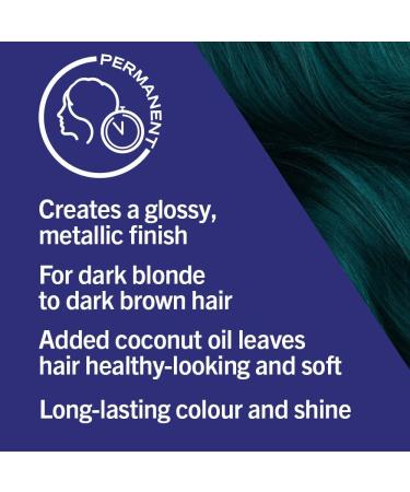 Schwarzkopf LIVE Urban Metallics Midnight Jade Green Hair Dye - Long Lasting, Vibrant Color with Coconut Oil Infusion - Buy Online on GoSupps.com