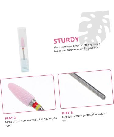 FRCOLOR Nail Polisher Nail Bits Nail Drill Head Manicure Supplies Manicure Grinding Tool Manicure File Head Nail Art Tools Nail Beauty Tools Pink Ceramics Grinder Electric Motor - Buy Online on GoSupps.com