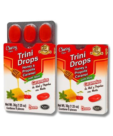 La T a Trini Propolis Mint & Cherry Candies 2 Pack (9 Pieces Each) Natural Honey & Propolis Lozenges Refreshing & Soothing Candy Traditional Mexican Treat/Dulce Tradicional Mexicano