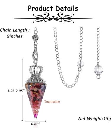 JOVIVI Pendulum Crystal Tourmaline Dowsing Crystals Pendulum Divination Scrying Healing Crystal Gemstone Quartz Stone Pendant for Reiki Grid Meditation Witchcraft Wicca Tourmaline Crystal Pendulum - Buy Online on GoSupps.com