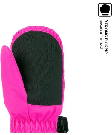 Highcamp Waterproof Winter Snow Ski Mitten Gloves with Zipper - Kids XS (1-3 Y) Rosa - Buy Online on GoSupps.com