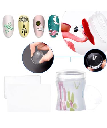 Niceneeded Nail Art Schaber-Set: 1 Nail Stamp & 4 Clear Stamps for DIY French Smile Line Art - Buy Online on GoSupps.com