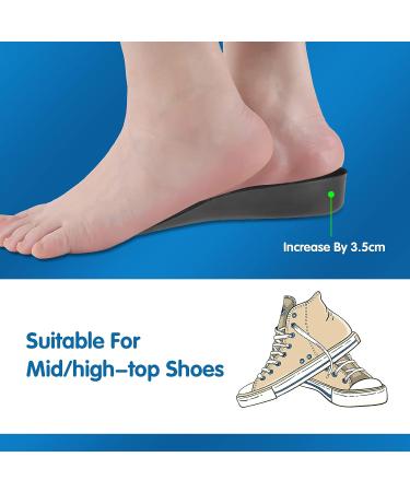 Sushn3D Plantar Fasciitis Insoles 35mm Height Increase | Memory Foam Arch Support | Shock Absorption Gel Inserts | Men 8 1/2-9 | Women 10 1/2-11 Deep Black L - Buy Online on GoSupps.com