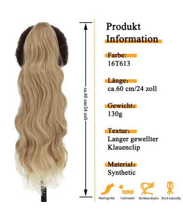 Premium Pference Extensions Long Wrapped Hair Ponytail | 60cm Clip-In Blond Hair Extensions for Women | Afro Braid Hair Part Ponytail 16/613 - Buy Online on GoSupps.com