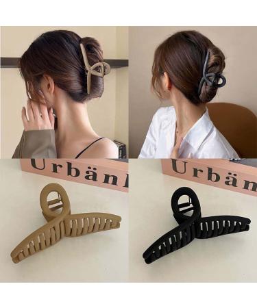 Large Hair Claw Clips for Thick Hair - 4 Pack Matte Butterfly Clips for Women with Strong Hold - Ideal for Thick Curly Hair - 90's Style Jaw Clips (Neutral) - Buy Online on GoSupps.com