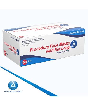 Buy Dynarex Procedure Masks - Disposable Triple-Pleated Face Masks with Ear Loops - 50 Blue Medical Masks for Hospital Use | Fast International Shipping - Buy Online on GoSupps.com
