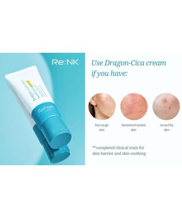 Re:NK Refresh Dragon-cica Sensitive Skin Moisturizing Cream | 1.69 fl.oz - Hydrating Relief for Sensitive Skin - Buy Online on GoSupps.com