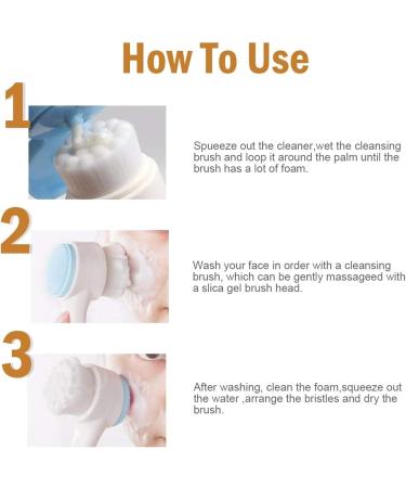 2-in-1 Manual Facial Cleansing Brush - Soft Bristles, Double-Sided Silicone Wash, Exfoliating Brush for Deep Cleansing, Blackhead Removal & Massaging - Blue - Buy Online on GoSupps.com