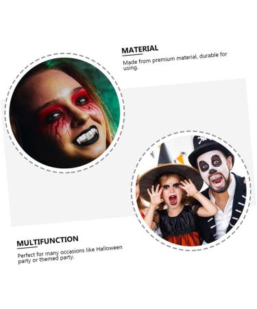 Amosfun 2pcs Werewolf Teeth Halloween Decor Accessories Halloween Party Supplies Teeth Grill Set Artificial Teeth Fake Upper Teeth Silver Plated Teeth Men and Women Silver Prom Supplies - Buy Online on GoSupps.com