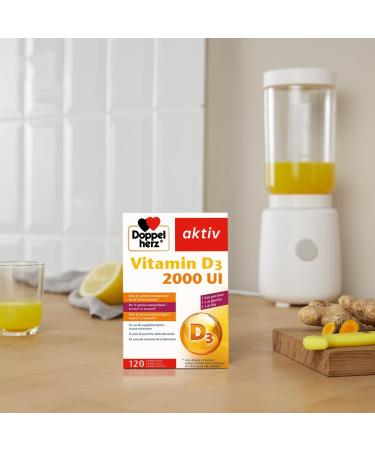 Doppelherz aktiv Vitamin D3 2000 IU Immune Support Bone & Muscle 50 g/tablet 120 Essential Tablets for Optimal Health - Buy Online on GoSupps.com