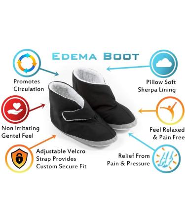 Comfort Finds Men's Edema Boots - Extra Wide Swollen Foot Shoes for Diabetic Feet Relief (Black, Small 7-8 1/2) - Buy Online on GoSupps.com