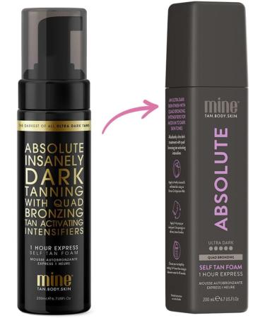 MineTan Absolute Mousse autobronzante | Collection de traitements bronzants Finition ultra fonc e intense pour la peau express instantan en 1 heure activation de la m lanine mousse bronzante - Buy Online on GoSupps.com