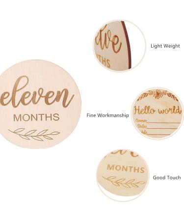 Joy Depot 12-Piece Baby Monthly Wooden Cards and Discs Set for Newborns | Double-Sided Milestone Photo Props | Baby Shower Gift | 0-12 Months Growth Recording - Buy Online on GoSupps.com